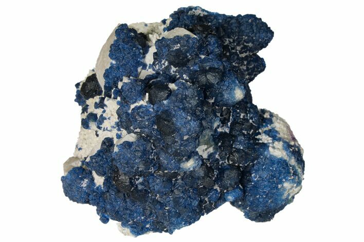 Dark Blue Fluorite on Quartz - China #131432